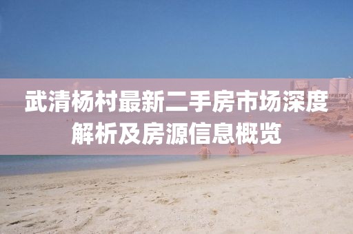 武清楊村最新二手房市場深度解析及房源信息概覽