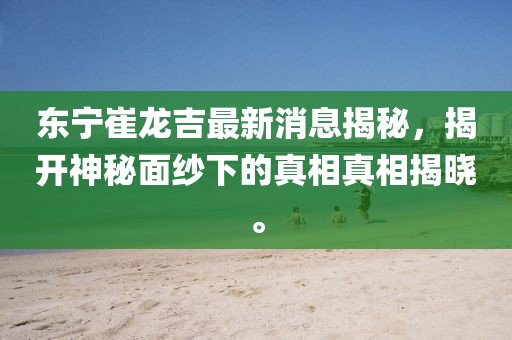 東寧崔龍吉最新消息揭秘，揭開(kāi)神秘面紗下的真相真相揭曉。