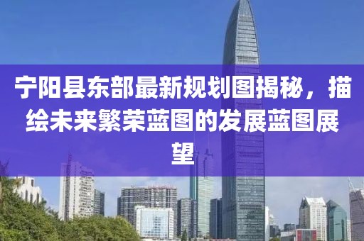 寧陽縣東部最新規(guī)劃圖揭秘，描繪未來繁榮藍圖的發(fā)展藍圖展望