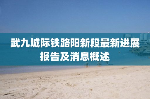 武九城際鐵路陽(yáng)新段最新進(jìn)展報(bào)告及消息概述
