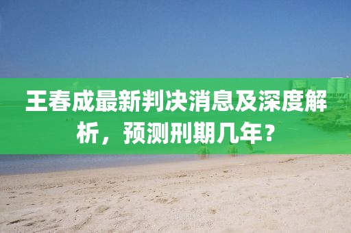 王春成最新判決消息及深度解析，預(yù)測(cè)刑期幾年？