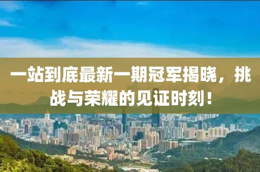 一站到底最新一期冠軍揭曉，挑戰(zhàn)與榮耀的見證時刻！