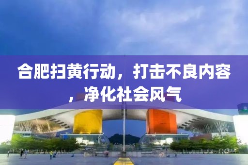 合肥掃黃行動，打擊不良內容，凈化社會風氣
