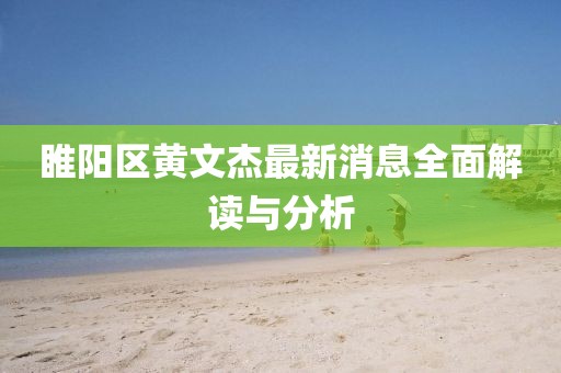 睢陽區(qū)黃文杰最新消息全面解讀與分析