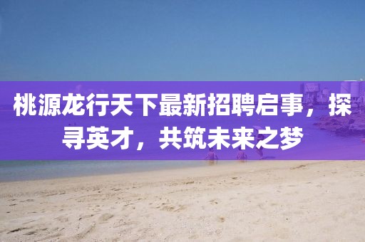 桃源龍行天下最新招聘啟事，探尋英才，共筑未來之夢(mèng)