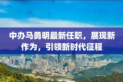 中辦馬勇明最新任職，展現(xiàn)新作為，引領(lǐng)新時代征程