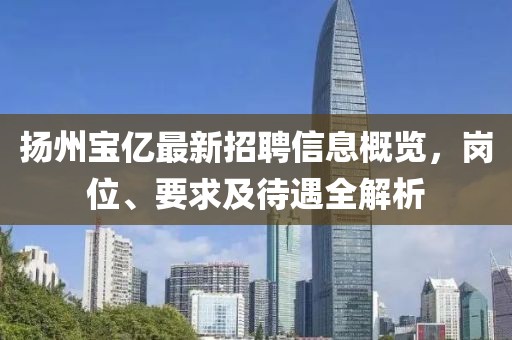 揚州寶億最新招聘信息概覽，崗位、要求及待遇全解析