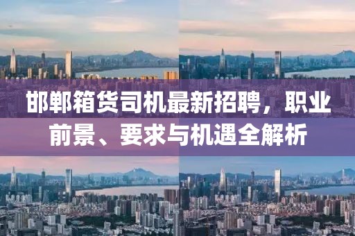 邯鄲箱貨司機(jī)最新招聘，職業(yè)前景、要求與機(jī)遇全解析